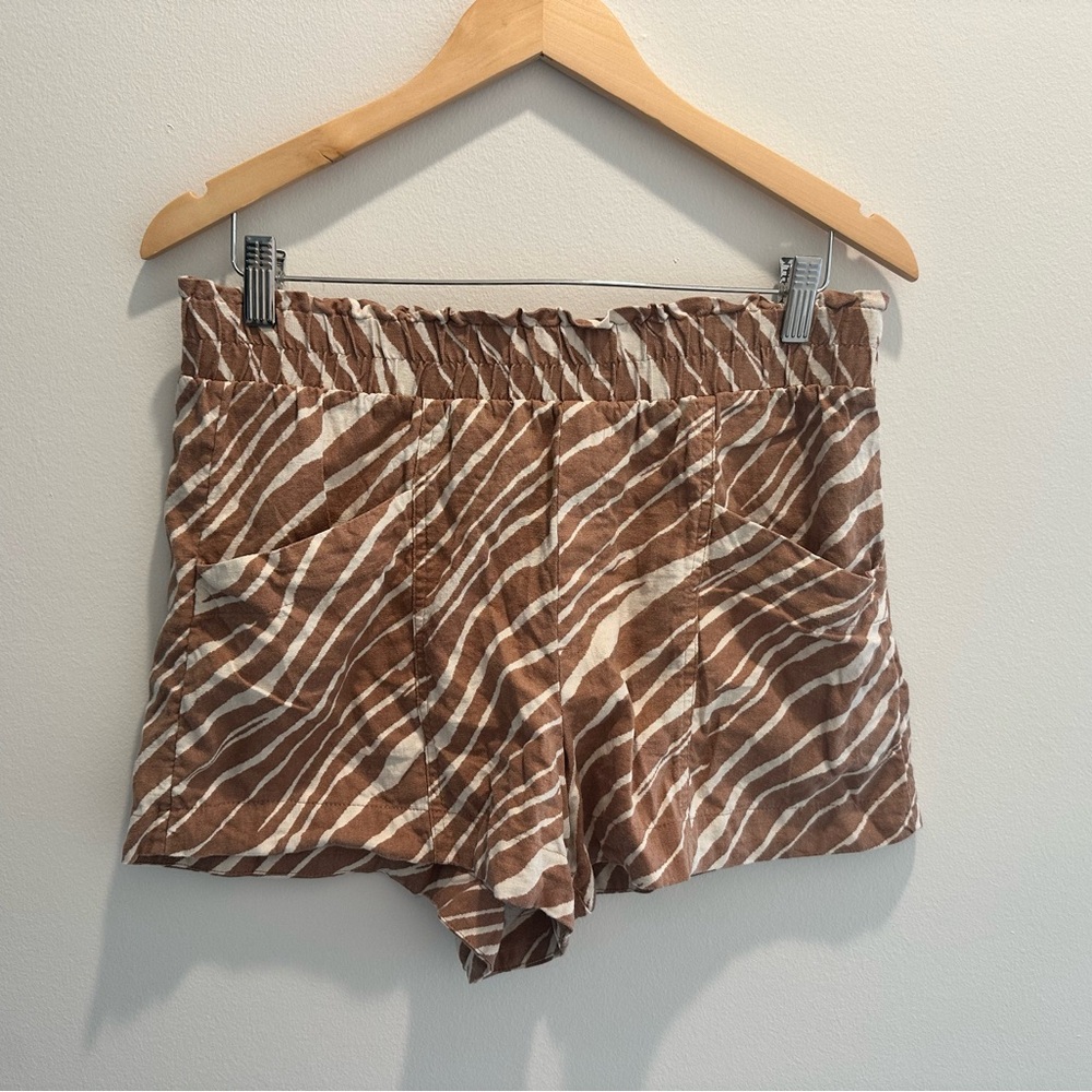Brown and White Zebra Print Shorts